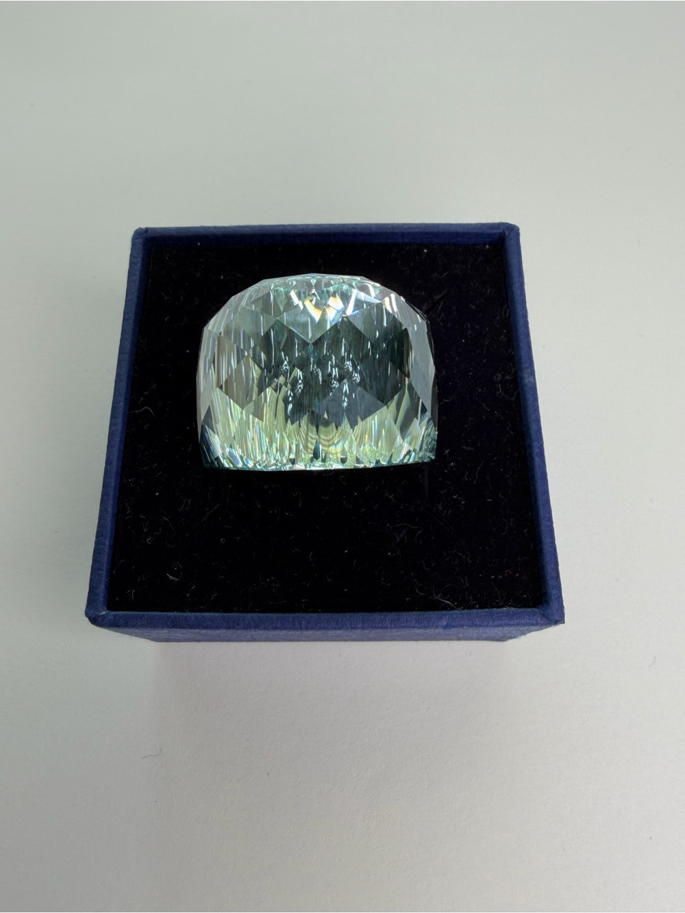 Swarovski Nirvana Crystal Statement Ring with Pale Blue-Facets